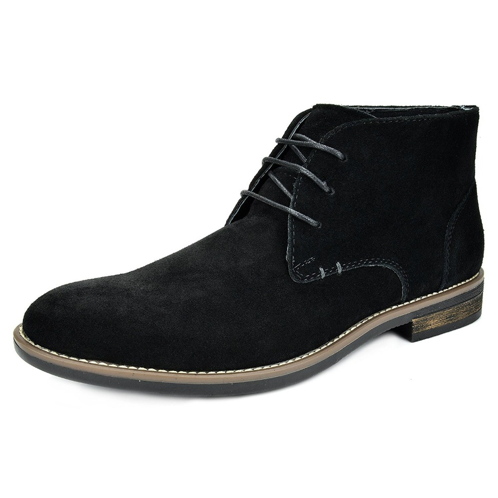 New Mens Blac Suede Leather Lace Up Chukka Boots - Picture 5 of 5